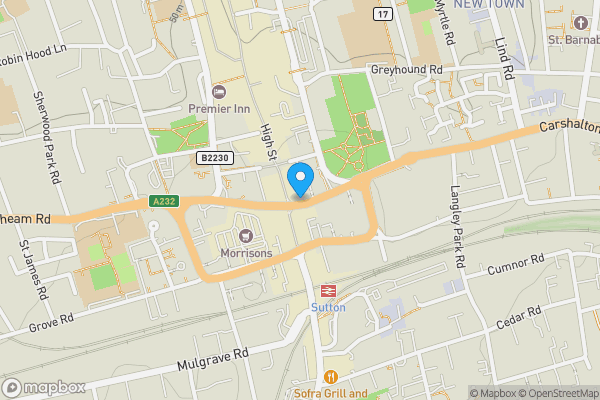 Map location for Old Inn House, 1-4 Carshalton Road, Sutton, Surrey, SM1