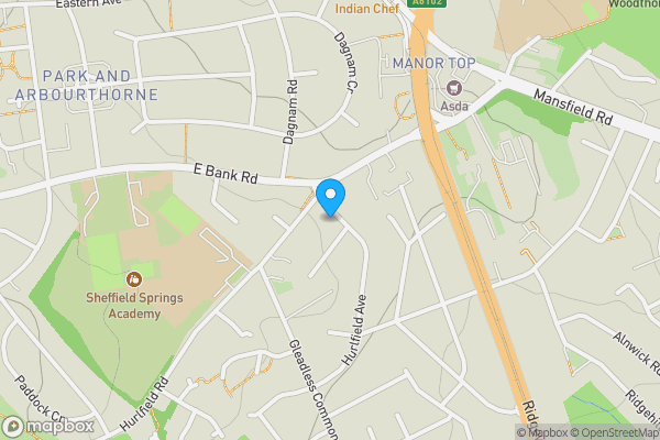 Map location for 75 Hurlfield Avenue, Sheffield, South Yorkshire, S12 2TL