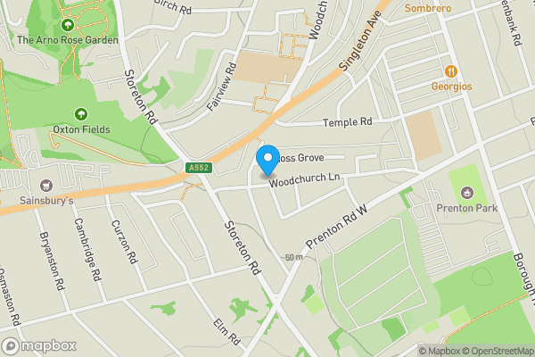 Map location for 98 Woodchurch Lane, Birkenhead, CH42 9PD