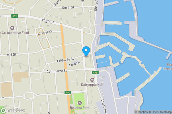 Map location for The Royal Hotel, 63 Broad Street, Fraserburgh, Aberdeenshire AB43 9AU