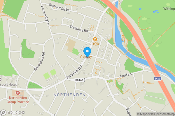 Map location for Kathmandu Restaurant, 345-347, Palatine Road,, Manchester, M22