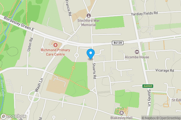 Map location for 76 Stuarts Road, Stechford, Birmingham, B33 8UN