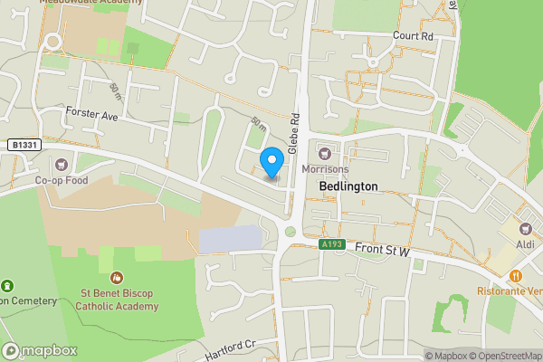 Map location for 6 Deanery Street, Bedlington, Northumberland, NE22 6JY