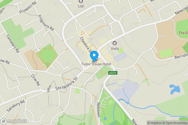 Map location for Shropshire Street, Market Drayton TF9 3BY