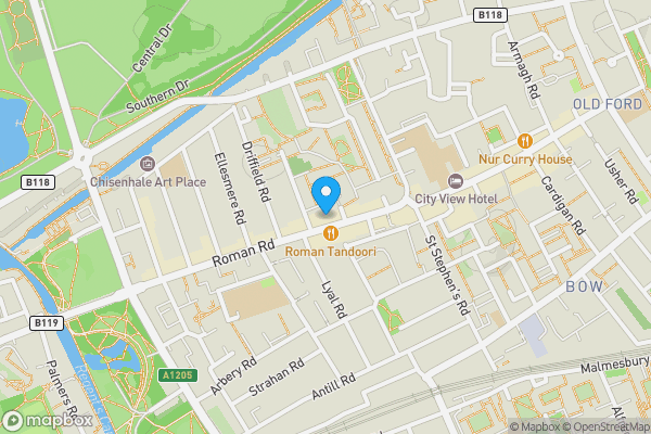 Map location for Flat 2 Red Brick Court, 459 Roman Road, London, E3 5LX