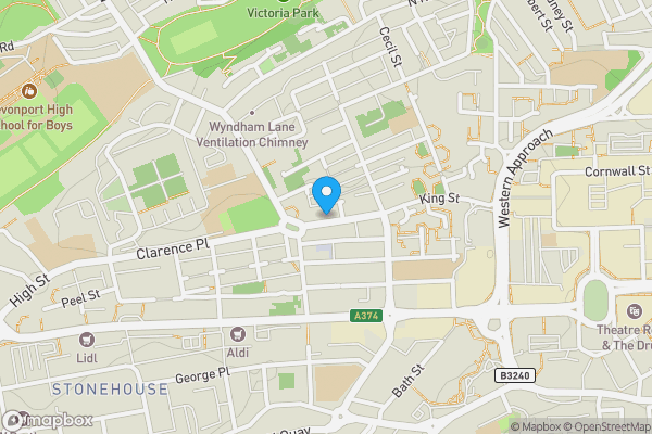 Map location for Flat 10, st. Peters Court, , 100 King Street, , Plymouth, PL1 5JA
