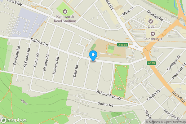 Map location for 35 Dallow Road, Luton, Bedfordshire LU1 1NJ