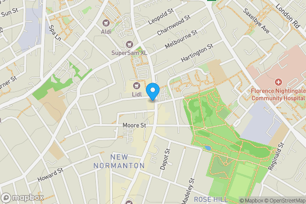 Map location for 184 Normanton Road, Derby DE23 6YY