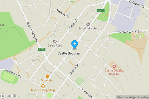 Map location for 127-129 King Street, Factory Shop Investment, Castle Douglas, DG7 1LZ