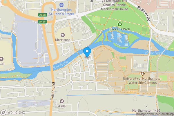 Map location for 75 Lion Court, Northampton, Northamptonshire NN4 8GR