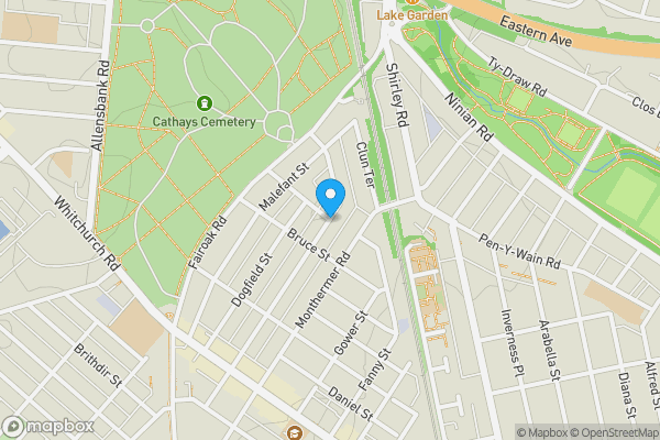 Map location for Tewkesbury Street, Cardiff, CF24 4QS