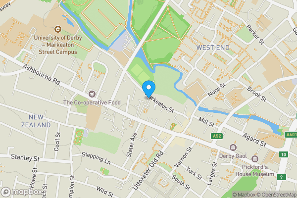 Map location for 4 Marsh Flats 75 Markeaton Street, Derby, Derbyshire, DE1 1DX