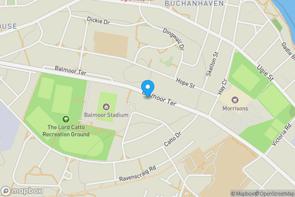 Map location for 35 Balmoor Terrace, Peterhead, Aberdeenshire AB42 1EQ