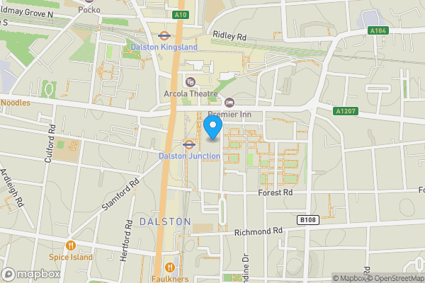 Map location for Raddon Tower, Dalston Square, London, E8