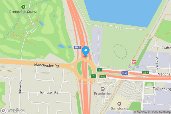Map location for M60 Advertising Site, Denton, Manchester, Greater Manchester, M34 2GP