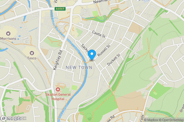 Map location for 42 Sackville Street, Skipton, North Yorkshire, BD23 2PS