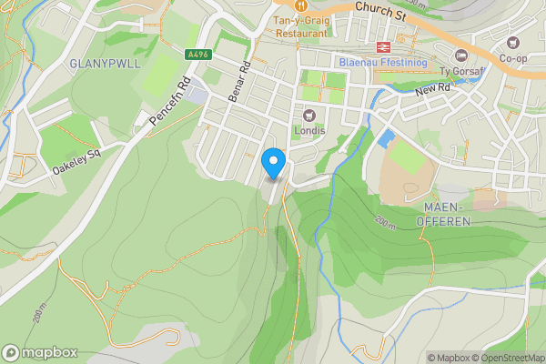 Map location for Bryn Bowydd, Blaenau Ffestiniog, Gwynedd, LL41 3YN