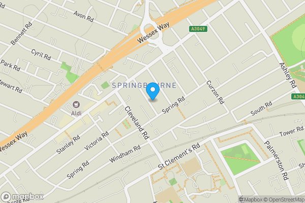 Map location for 35 Garfield Avenue, Springbourne, Bournemouth, BH1 4QT