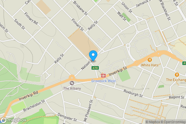 Map location for 0/2, 21, Nelson Street, Greenock, PA15 1TU