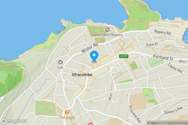 Map location for 3 Fortescue Road, Ilfracombe, EX34 9AD