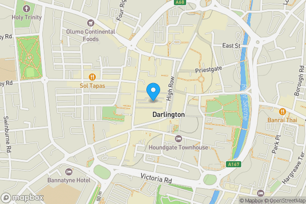 Map location for 13 Howard House, Clarks Yard, Darlington, County Durham DL3 7QG
