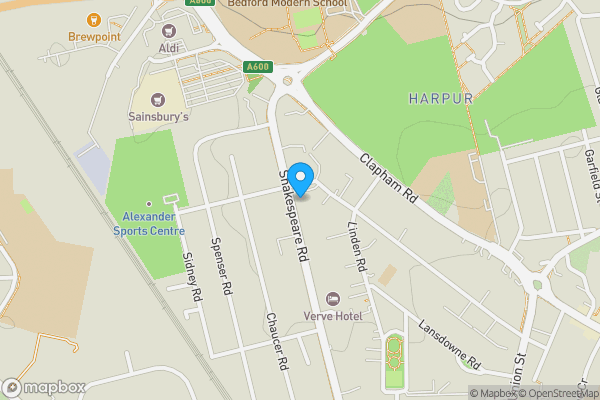 Map location for Flat B, 55 Shakespeare Road, Bedford, Bedfordshire MK40 2DX