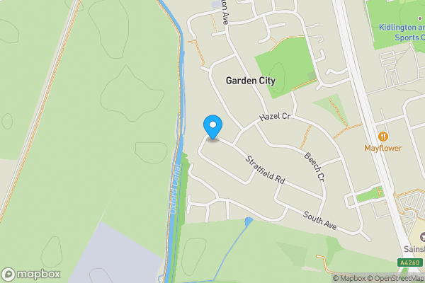 Map location for 38 Lock Crescent, Kidlington, OX5 1HG