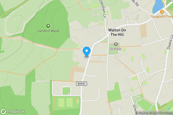 Map location for Heathlands, Chequers Lane, Walton-on-the-Hill, Surrey KT20 7ST