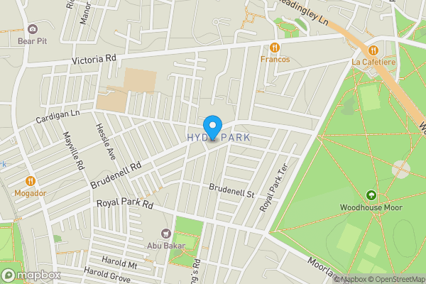 Map location for 55 Brudenell Road, Leeds, West Yorkshire LS6 1HA