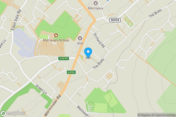 Map location for 3, The Stables, The Butts, Westbury, BA13 3JT