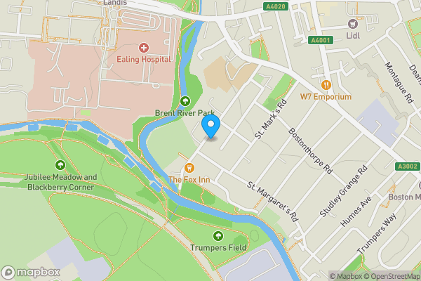 Map location for Flat A, 73 Green Lane, Hanwell, London, W7 2PA