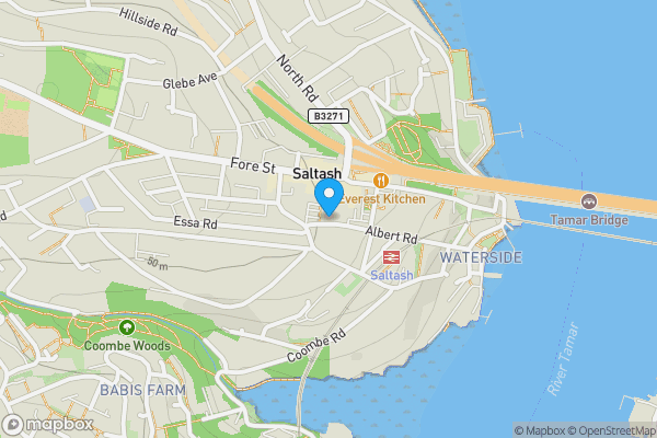 Map location for 1 Albert Road, Saltash, Cornwall, PL12 4EA