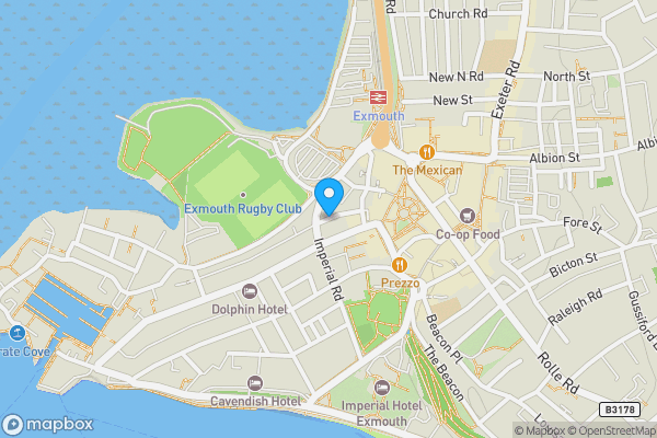 Map location for Elm Grove, Exmouth, Devon, EX8 1DJ