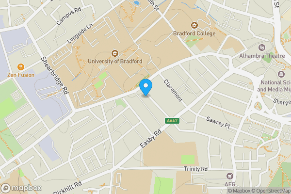 Map location for Flats 1-3, 10a & 10b at 10 Ashgrove, Bradford, West Yorkshire BD7 1BN