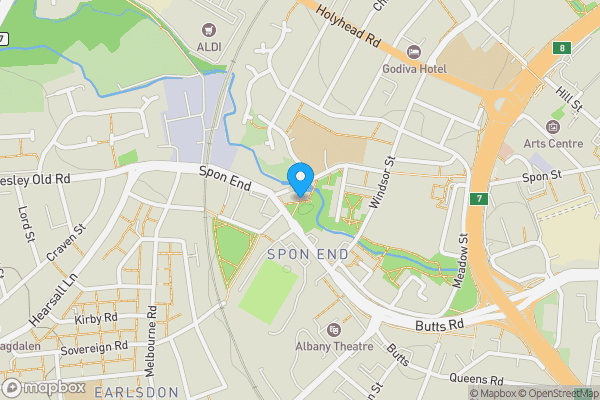 Map location for Flat 11 Spon Gate House, Upper Spon Street, Coventry, West Midlands, CV1 3GW