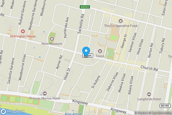 Map location for Flat 6, 192 Church Road, Hove, BN3 2DJ