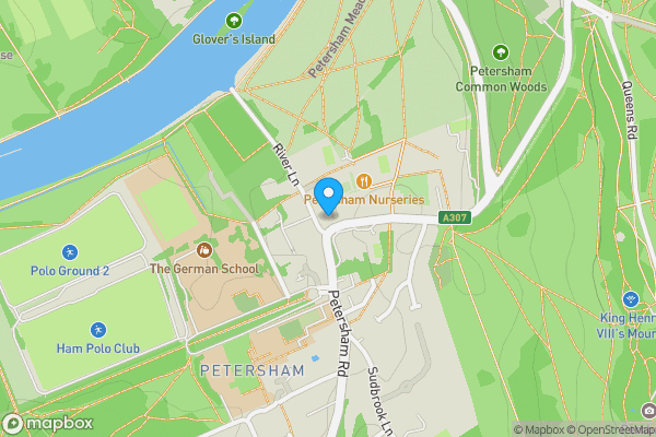 Map location for Rutland Lodge, Petersham Road, Richmond, Surrey, TW10