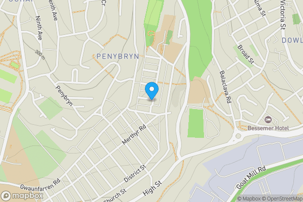 Map location for 1 Hodges Street, Merthyr Tydfil, Mid Glamorgan, CF47 9NX