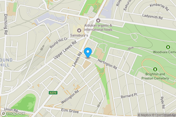 Map location for Flat 2 (Ground and First Floor Flat), 8 Pevensey Road, Brighton, BN2 3AG