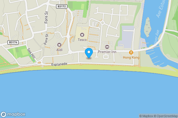 Map location for East Walk, Seaton and garage and parking, Devon, EX12 2NP