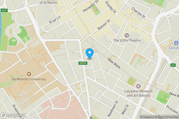 Map location for Flat 1 Marlborough Place, 1 Duke Street, Leicester, Leicestershire, LE1 6WB