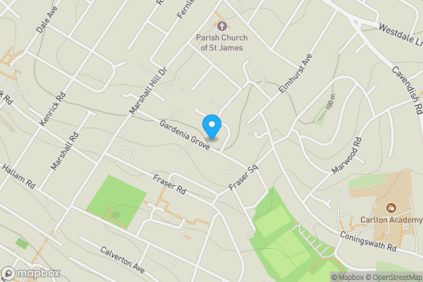 Map location for 18 Gardenia Grove, Carlton, Nottingham, NG3 6HZ