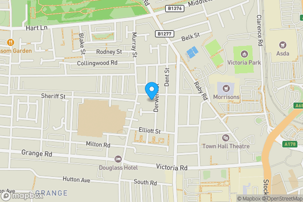 Map location for 23 Derwent Street, Hartlepool, County Durham TS26 8BQ