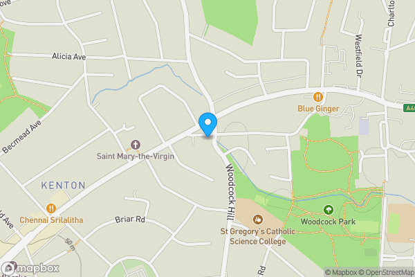 Map location for 2B Woodcock Hill, Harrow, Middlesex, HA3 0XR