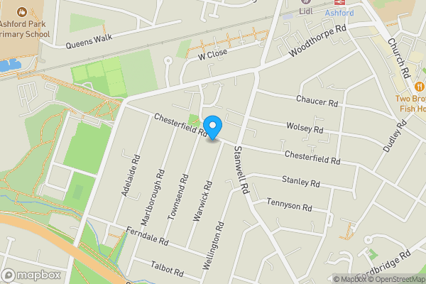 Map location for 142A & 142B Chesterfield Road, Ashford, Surrey, TW15 3PD