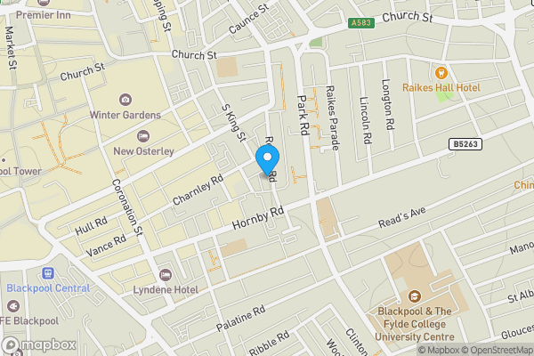 Map location for Flats 1 & 2 37 Regent Road, Blackpool, Lancashire, FY1 4NB