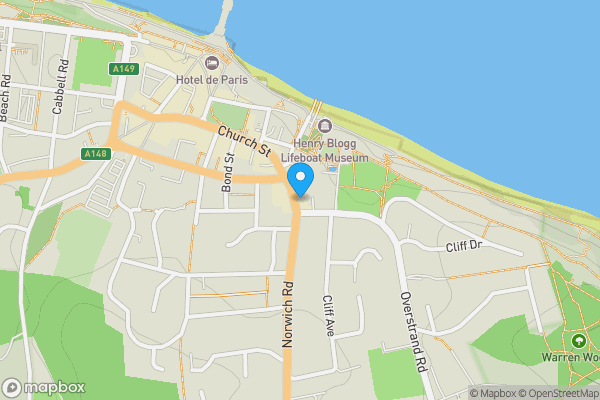 Map location for New Parade, Cromer, Norfolk, NR27 9EP