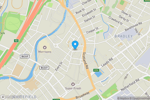 Map location for 18a North Street, Nelson, Lancashire, BB9 7NF
