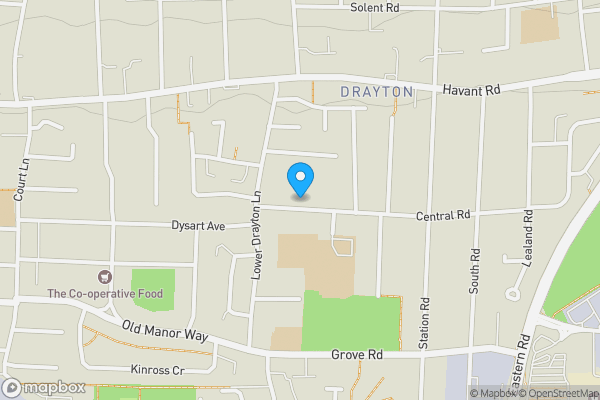 Map location for 74 Central Road, Drayton, Hampshire, PO6 1QX