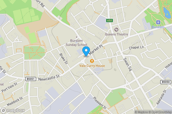 Map location for Former Natwest Bank, 4 and 6 Newcastle Street, Fountain Place, Stoke-On-Trent, Staffordshire ST6 3QA